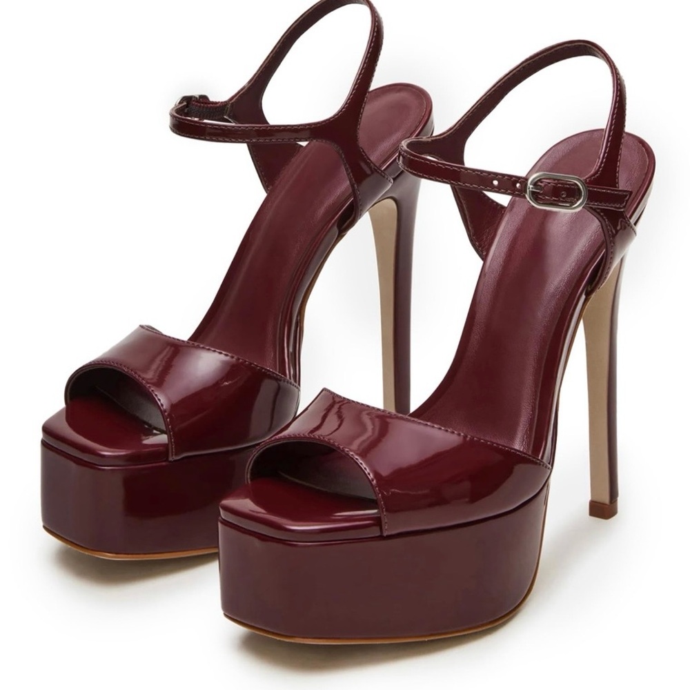 Elegant Burgundy Platform Heels